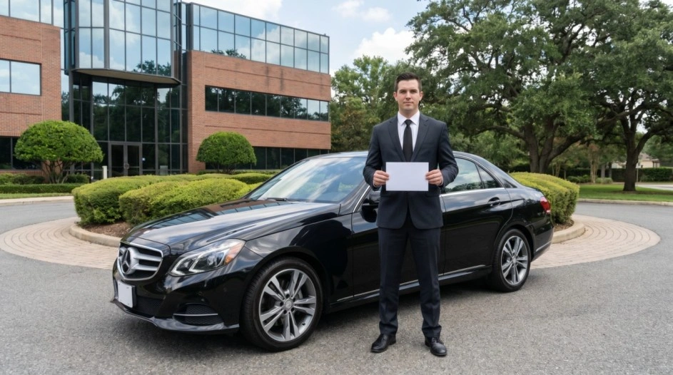 Professional black car service in Bethesda Maryland near NIH Walter Reed and Bethesda Row restaurants