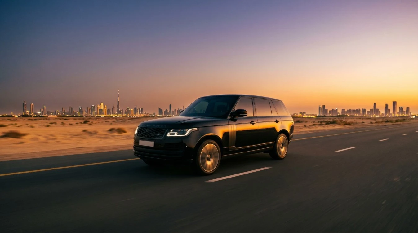 Luxury chauffeur service between Middle East cities on Sheikh Zayed Road