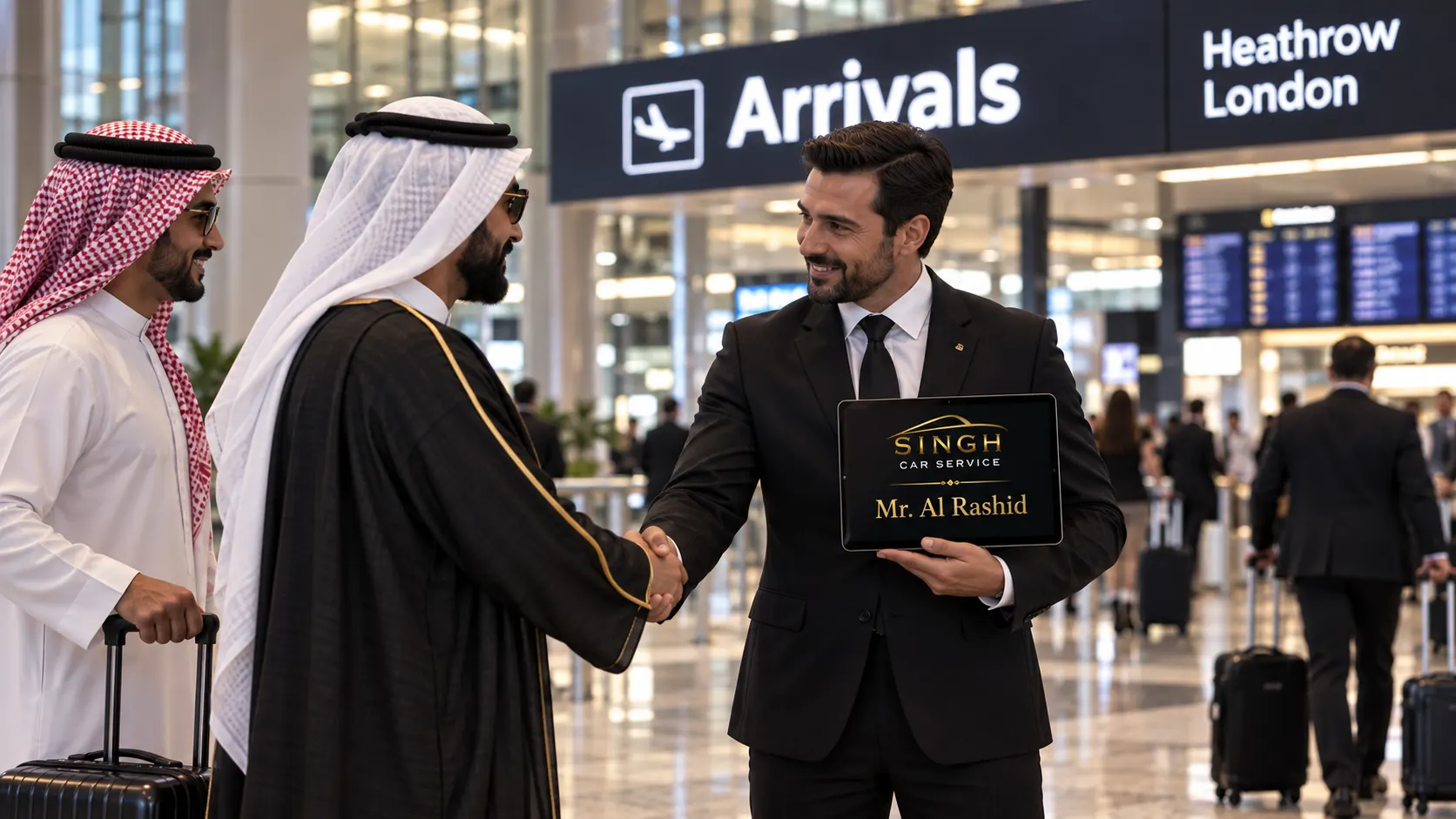 Heathrow airport chauffeur meet and greet inside London Heathrow arrivals terminal