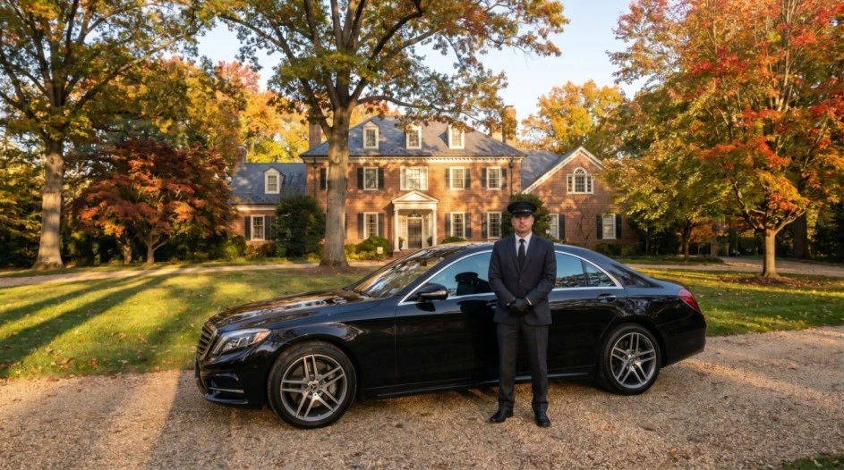 Professional black car limo service in McLean VA near CIA Headquarters Tysons Corner and Capital One headquarters