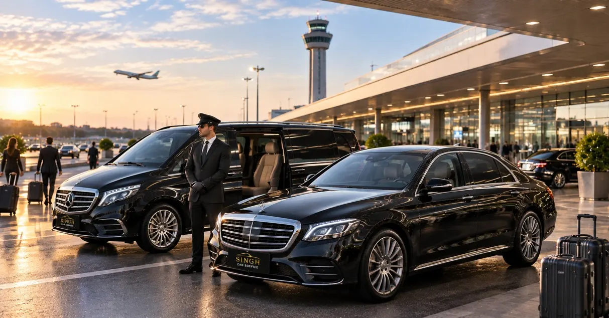 Paris Orly chauffeur fleet with luxury executive sedan premium van and chauffeur